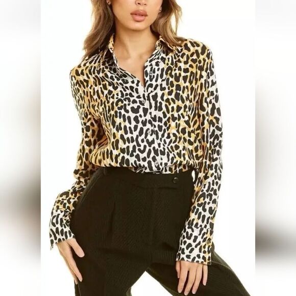 St. John Tops - St. John Leopard Print Button Up Shirt NWOT